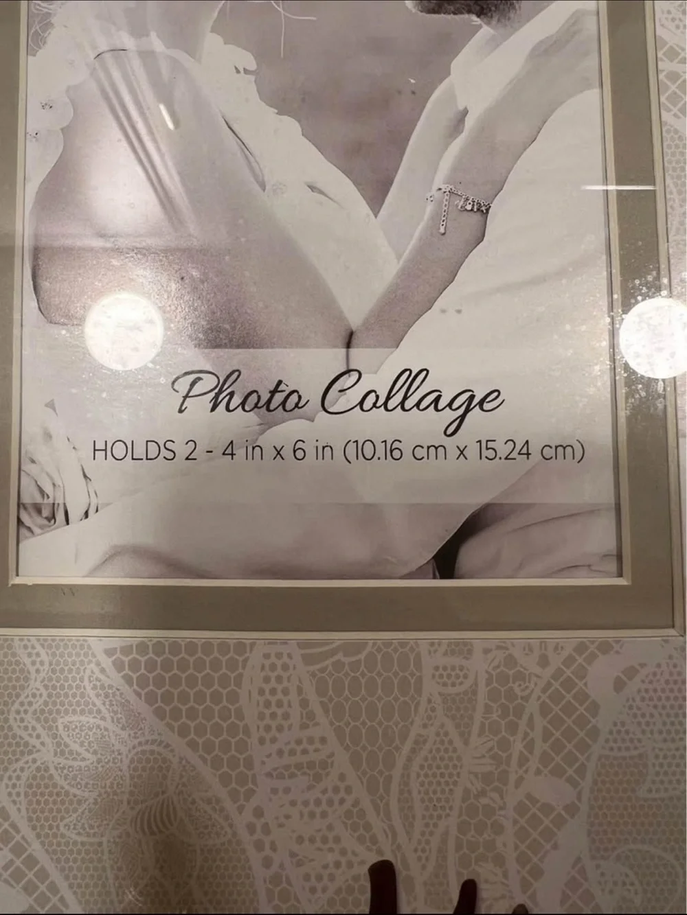Mr. & Mrs. Wedding Double Photo Frame - Whitewashed Wood